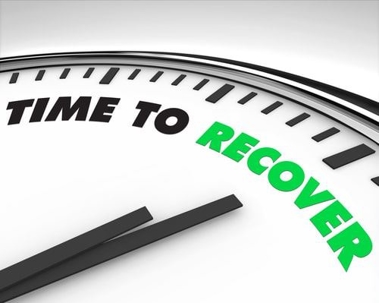 clock that says "time to recover"